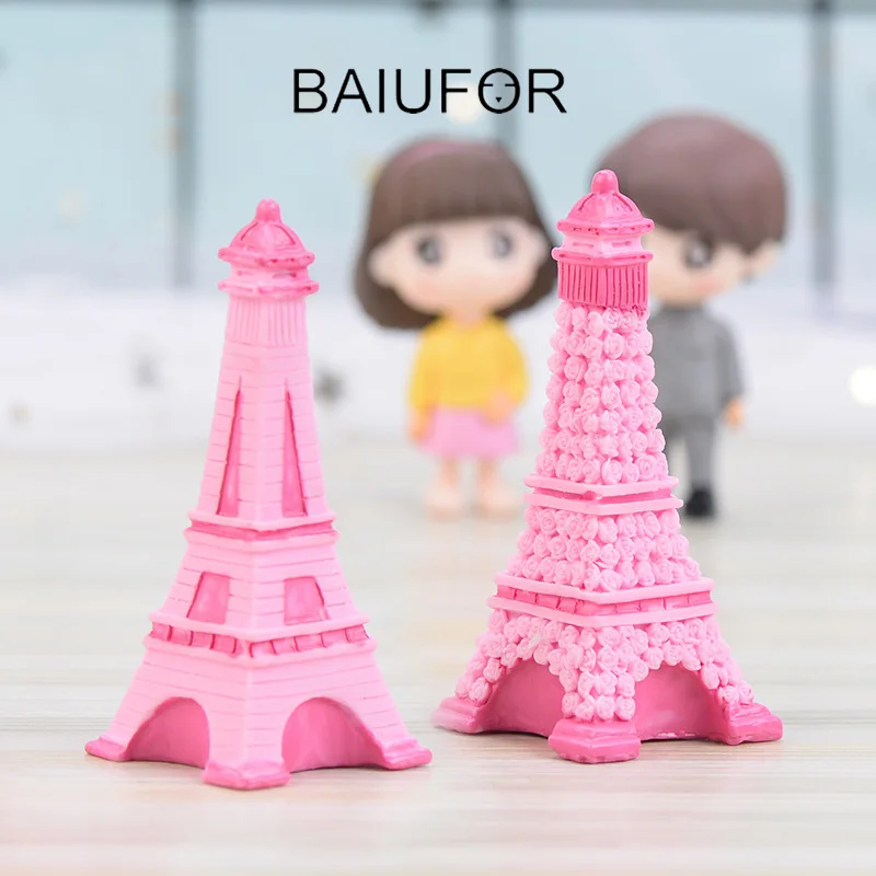 BAIUFOR Architecture розовая башня Террариум фигурки DIY Мини Сказочный Сад миниатюрные