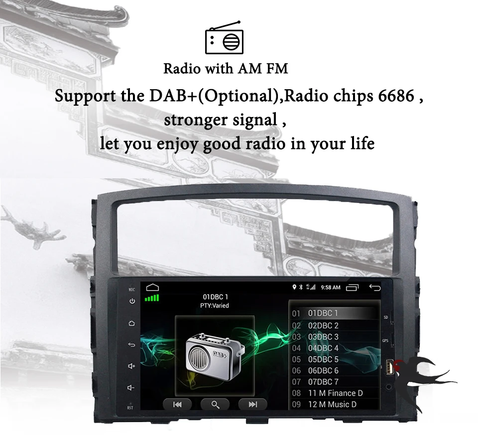 Автомобильный DVD плеер MITSUBISHI PAJERO V97 V93 8 ядер Android 10 0 GPS Navi поддержка 3/4G DAB + 64 Гб ROM