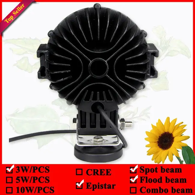 7-дюймовый круглый 51 Вт черный светодиодный фонарь для вождения используемый