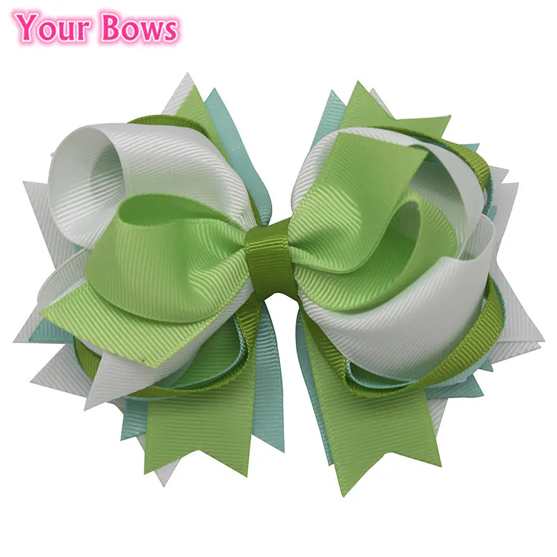 Ваши банты 5-дюймовые однотонные бантики для волос из полиэстера заколки девочек