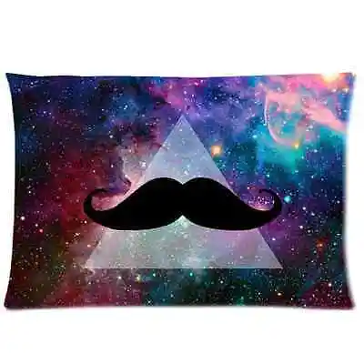 

Cool Nebula Galaxy Mustache Pillow Case Cover Space Mustache Pillowcase Rectangle Gifts Zippered Bed Pillowcover Two Sides 20x30