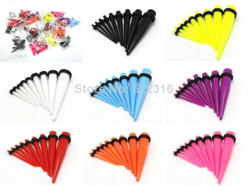 Пирсинг ювелирные изделия 9 шт. ухо растяжка Kit в акриловой 2 о-образным кольца уха