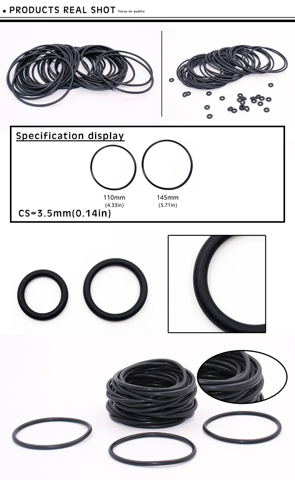 Резиновое кольцо черный NBR уплотнительное кольцо CS3.5mm OD110/135/140/145/150/200 мм уплотнения Нитриловый прокладка колцеобразное уплотнение прокладки, шайбы масло кольца