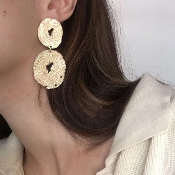 Timeless Wonder Geo Disc Statement Drop Earrings for Women Party Punk Top Rock Neat Rarest Stunning Ins Prom Drama Queen 2562 | Украшения и