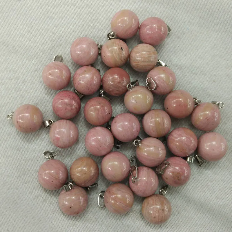 2017 мода высшего качества натуральный Родохрозит шарообразные Подвески камень 14