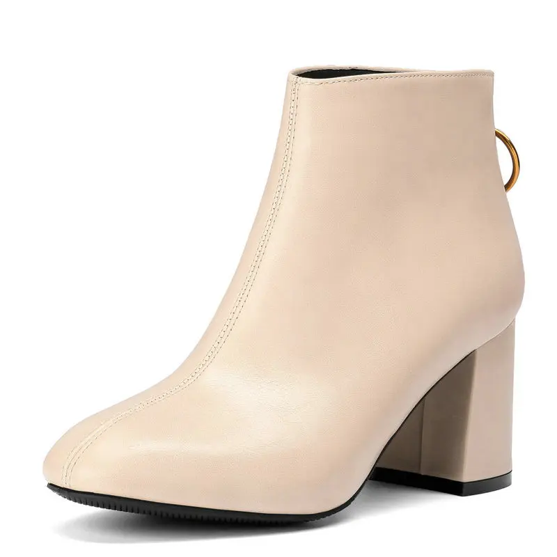 2020 г. новые женские ботильоны с квадратным носком весенне зимняя обувь