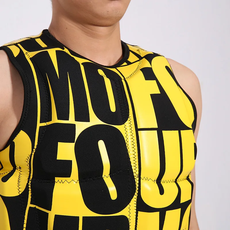 Спасательный жилет с буквенным принтом неопреновый желтый черный безопасность