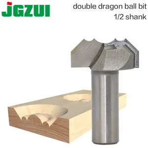 Фрезы Профессиональные с хвостовиком 12 дюйма, шаровые биты с двойной дугой дракона, круглые сверла для дерева, деревообработки, гравировального резака
