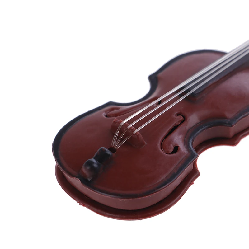 1Pc пластиковый красный Мини-скрипка Кукольный домик для ясельного возраста