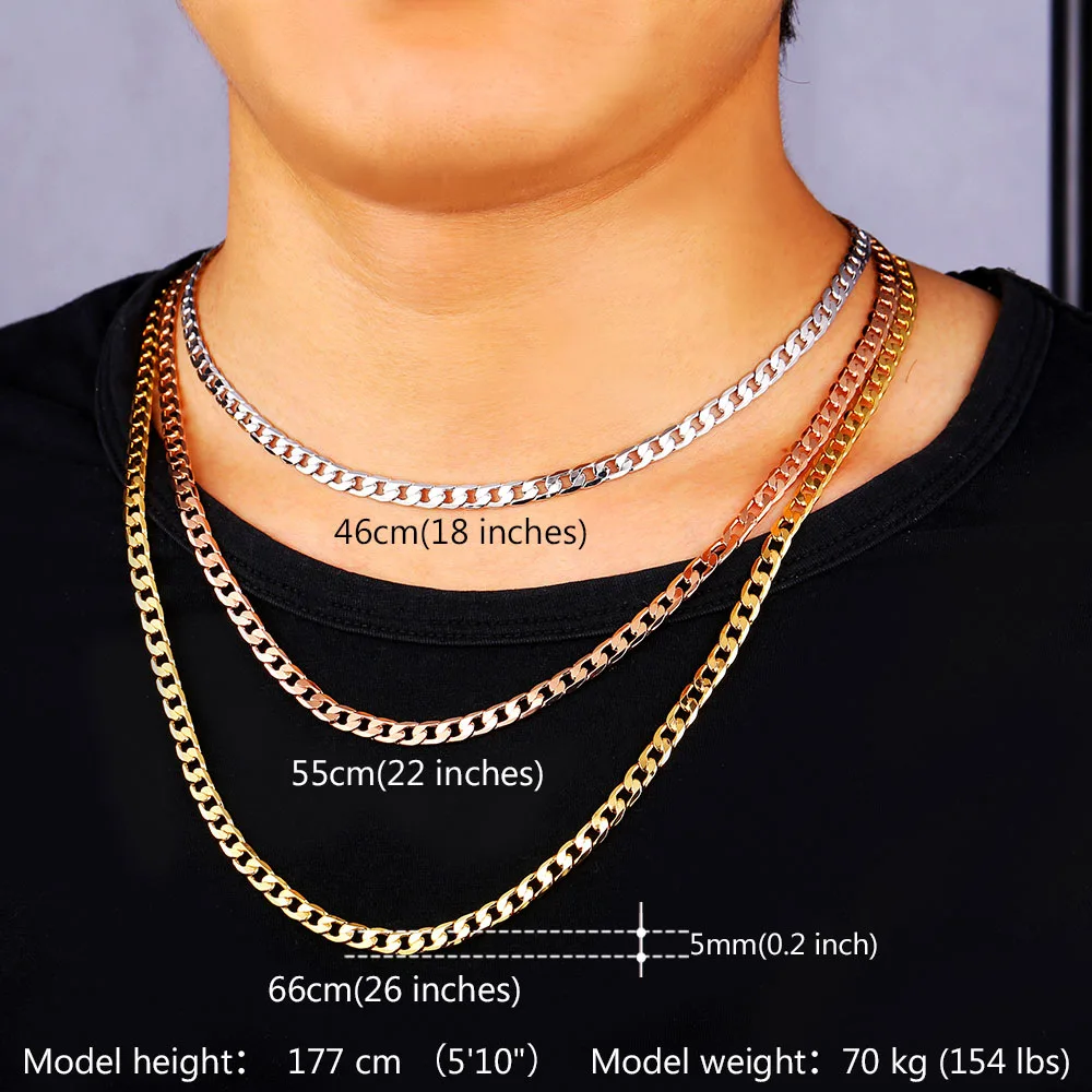 Для мужчин цепи Цепочки и Ожерелья Панк Нержавеющая сталь желтое золото