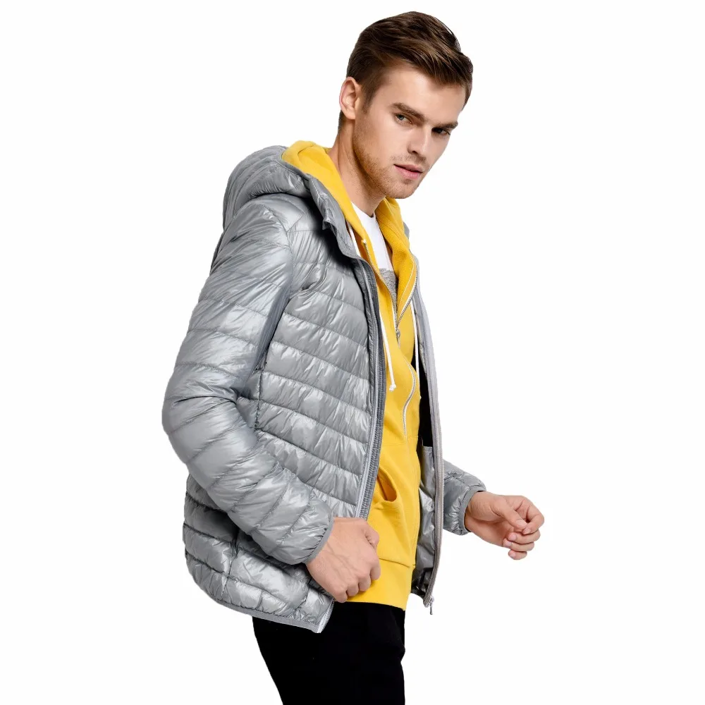 Iemuh Повседневное белая утка Подпушка куртка Для мужчин осень-зима теплое пальто