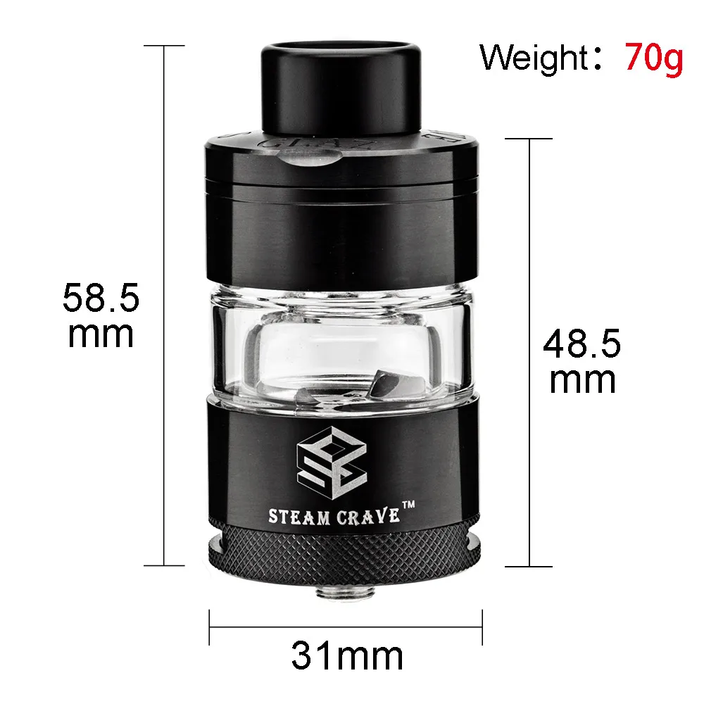 Новейший оригинальный паровой распылитель Crave Glaz RTA 31 мм с запасным 7 мл