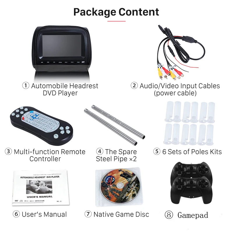 2 шт. Бесплатная доставка 9 дюймов подголовник автомобиля монитор DVD