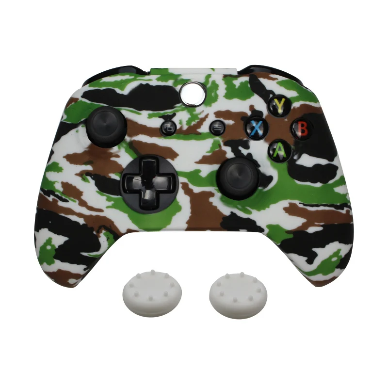 Camo White Мягкий силиконовый чехол для microsoft Xbox One Slim Gamepad аналоговые джойстики для Xbox One S контроллер защитный чехол - Цвет: Camo White