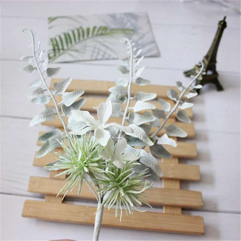 Искусственные цветы различные поддельные листья ветки сосновые конусы лаванда