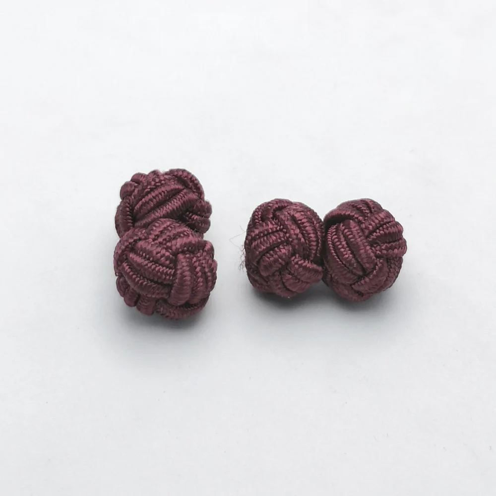 HUISHI Wedding Fashion Rope Ball Knot Red Cufflinks Handsome Brand Jewelry 11 Color Mens Ball Knot Cuff links Hot Selling
