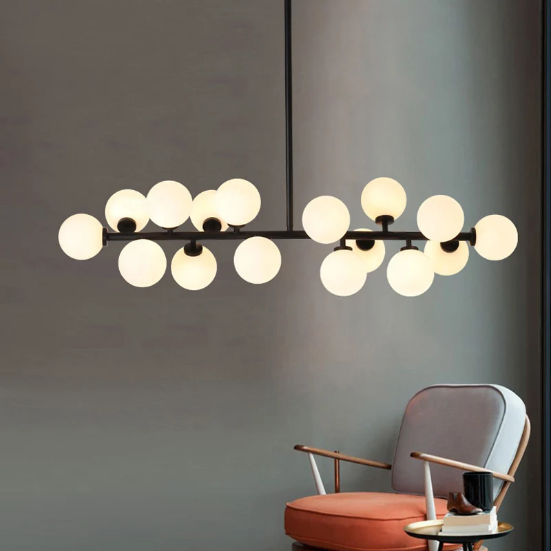 Современный простой 16 круглых стеклянных шаров с молекулярным светодиодным