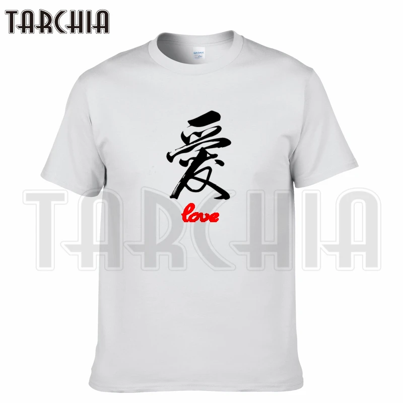 Футболка TARCHIA мужская с надписью Love хлопок короткий рукав Повседневная модная