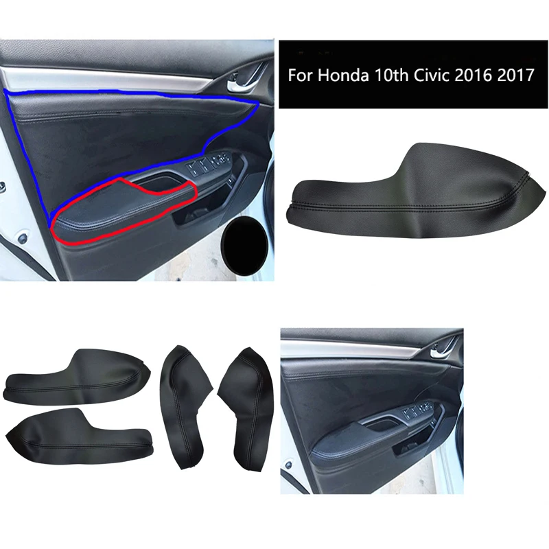 Для Honda 10th Civic интерьер PU покрытие автомобиля двери панель подлокотник центральная консоль крышка отделка защиты стайлинга автомобилей стикеры