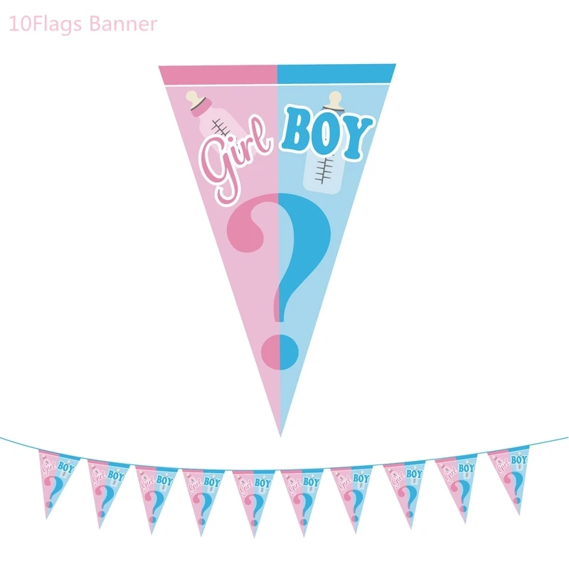 girl boy flag Вечерние украшения для мальчиков или девочек, баннеры с воздушными шарами, одноразовые столовые приборы для мальчиков и девочек, украшения для душа для малышей, воздушные шары - Цвет: girl boy flag