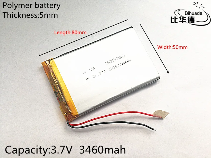 10 шт полимерный аккумулятор 3460 mah 3 7 V 505080 умный дом литий-ионный для dvr mp3 mp4 |