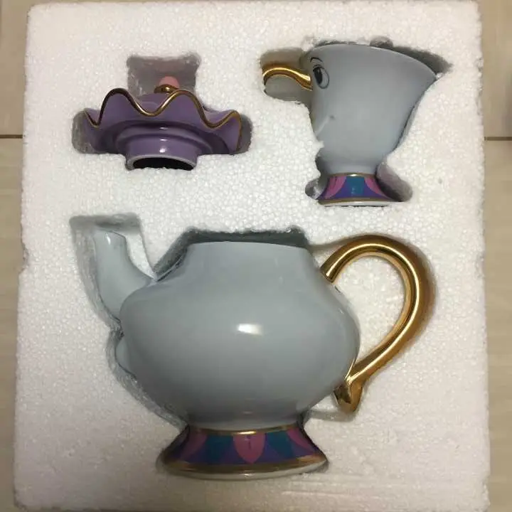 Горячая Распродажа мультяшный чайник Красавица и Чудовище кружка Mrs Potts чаша для