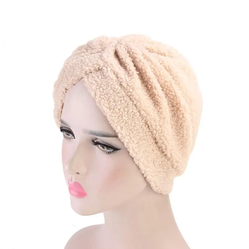

Muslim Women Chemo Cap Hijab Turban Super Soft Bone Bonnet Inner Head Scarf Beanie Islamic Headwear Winter Twist Cancer Hijabs