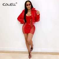 hot sale pu leather slim winter sexy women coats and jackets long sleeve stand collar thicker jacket women casual crop top women