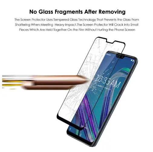 Закаленное стекло с полным клеем для Asus Zenfone Max Pro M2 полное покрытие 9H Защитная