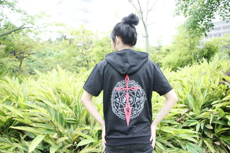 Аниме Fate Zero Косплей Толстовка с коротким рукавом летняя одежда толстовка