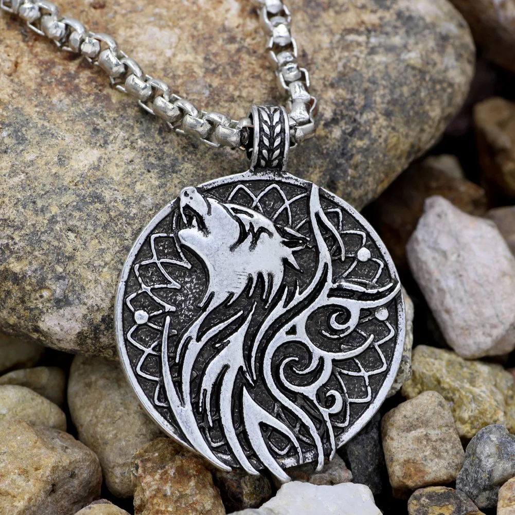 Odin Wolf and ожерельлье с вороной ювелирные изделия подвеска в виде викингов|jewelry