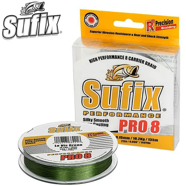 Суперпрочная зеленая плетеная рыболовная Леска Sufix PERFORMANCE PRO 8 135 м прядей гладкая