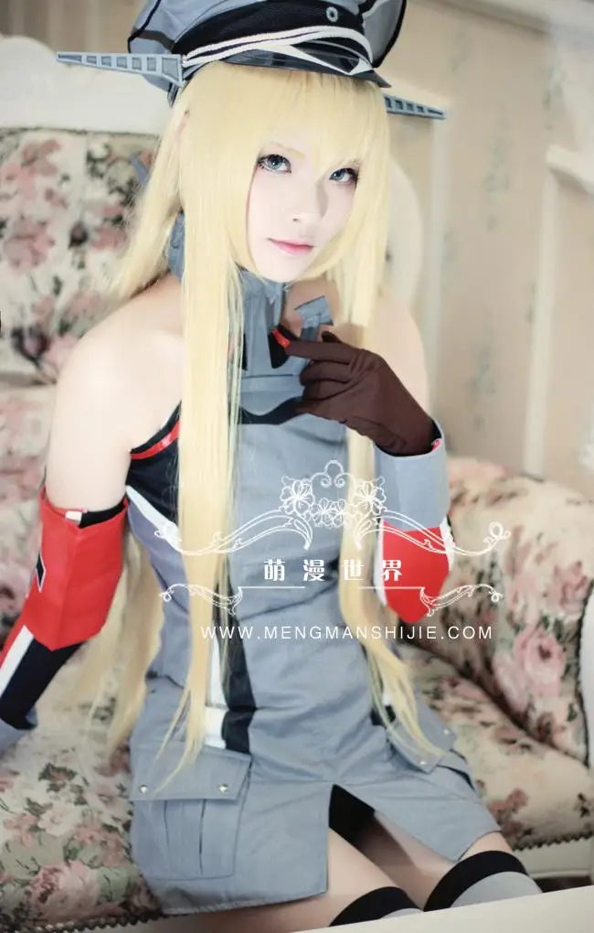 Kantai Collection Bismarck Косплей Костюм с шляпой перчатками и носками 11 |