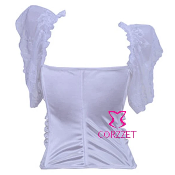 Латексная готическая одежда Женский атласный и кружевной черный корсет