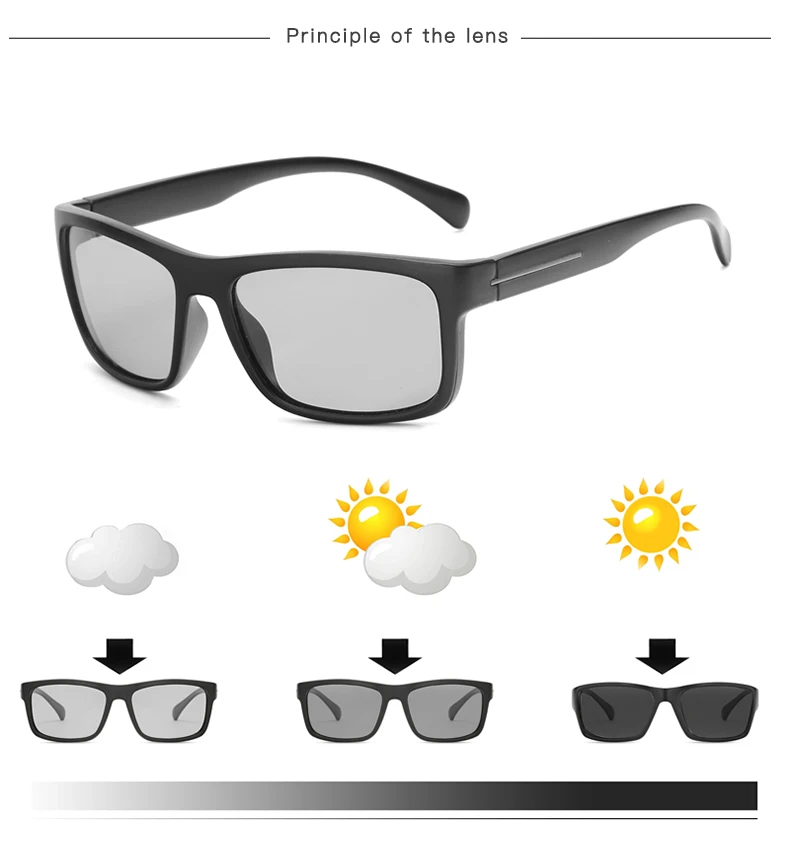 Женские фотохромные солнцезащитные очки брендовые поляризационные хамелеоны