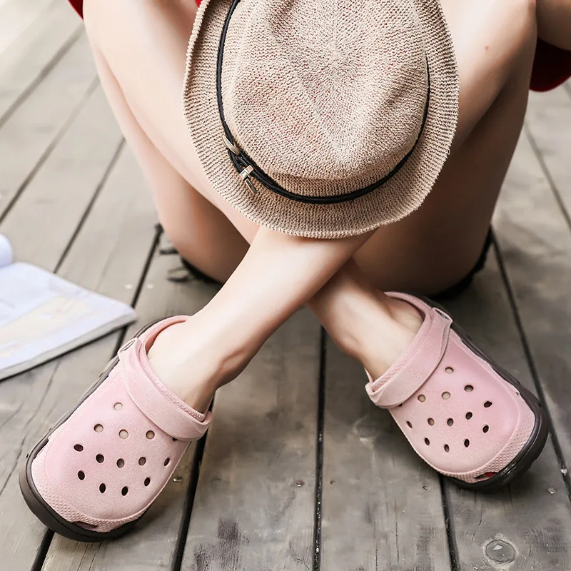 Classic Slip On Garden Clog Shoes Men Quick Drying Summer Beach Slipper Hollow Flip Flop Outdoor Sandals Women Mary Jane shoes | Спорт и