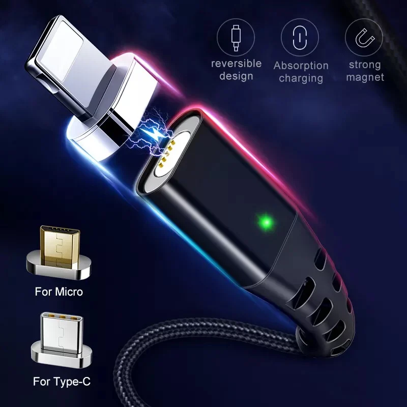 DFDG 3A Магнитный кабель для iPhone XS X Xiaomi Quick Charge 3 0 Быстрая зарядка Micro usb type C магнитное