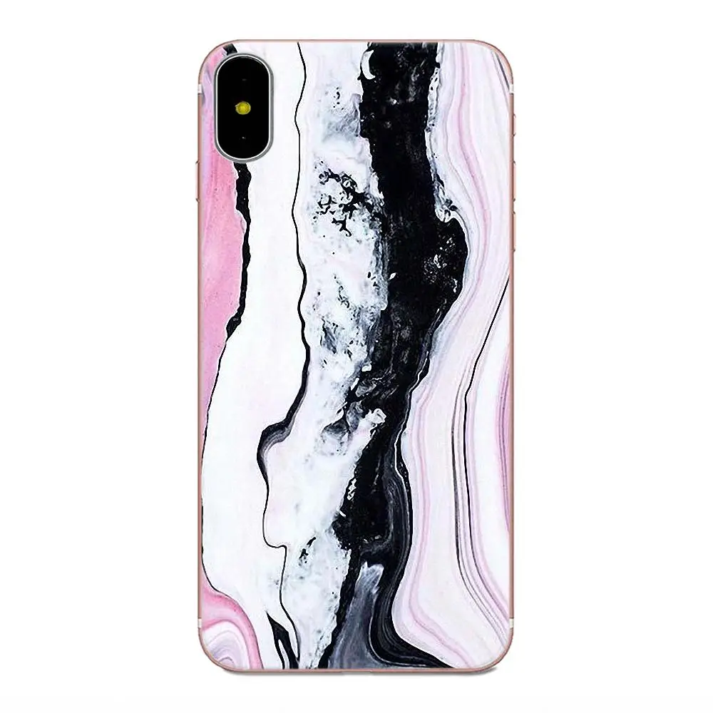 Мраморный камень розовый синий Вертикальный чехол для телефона Apple iPhone 4 4S 5 5C 5S SE 6