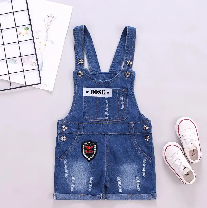 Джинсовые комбинезоны Jardineira Infantil Menino Real Rushed летние модные детские шорты на