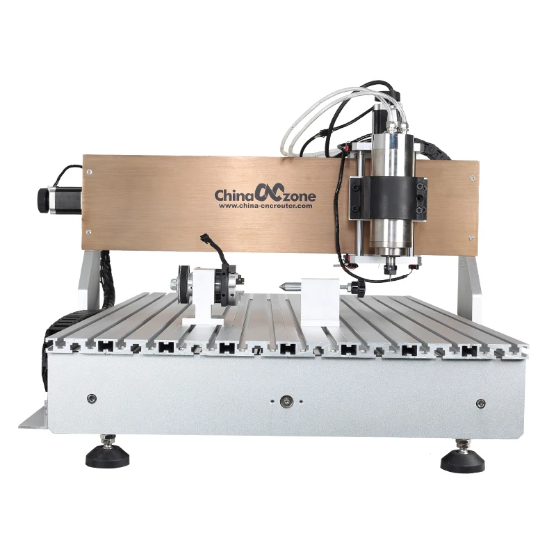 CNC 6090 кВт 4 оси ЧПУ Маршрутизатор Гравировальный сверлильный фрезерный станок с водяным охлаждением-шпиндель PCB металлический фрезерный станок каменный резак
