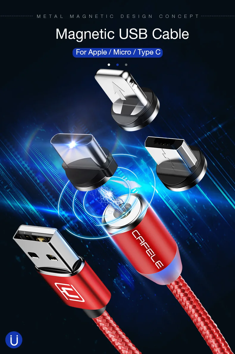CAFELE Магнитный usb-кабель USB type C кабель для huawei P30 P20 Nova 5 Pro Кабель Micro-usb быстрая зарядка для iphone samsung Xiaomi