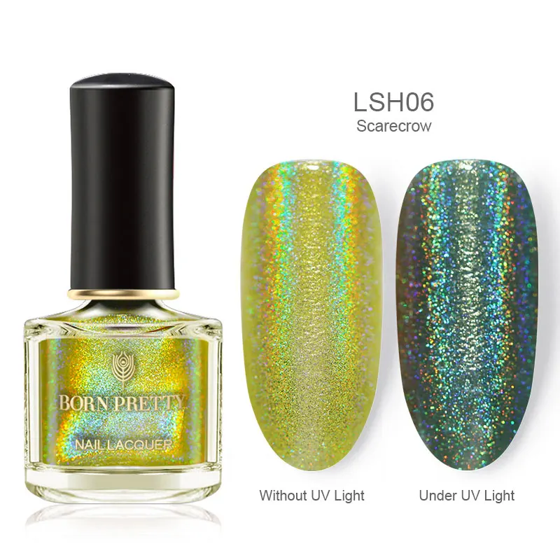 BP-LSH06 Born pretty, голографическая лак для ногтей, Розовый Блестящий мерцающий лазер, лак для ногтей, цветной, сделай сам, маникюрный дизайн, 6 мл, лак для ногтей - Цвет: BP-LSH06