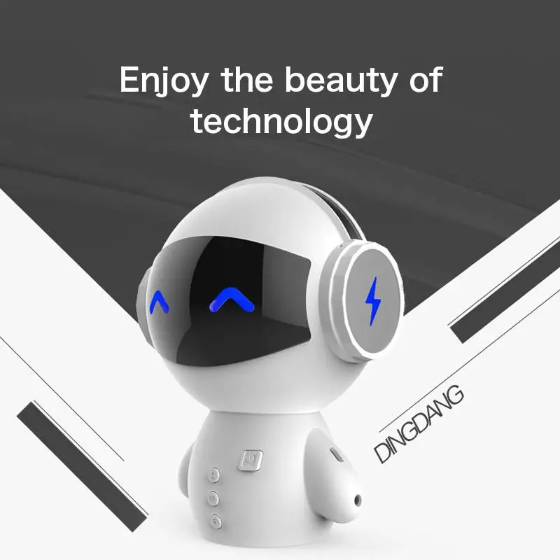 Беспроводной мини-робот-динамик Kuulee TF USB Сабвуфер Bluetooth-совместимые динамики Mp3