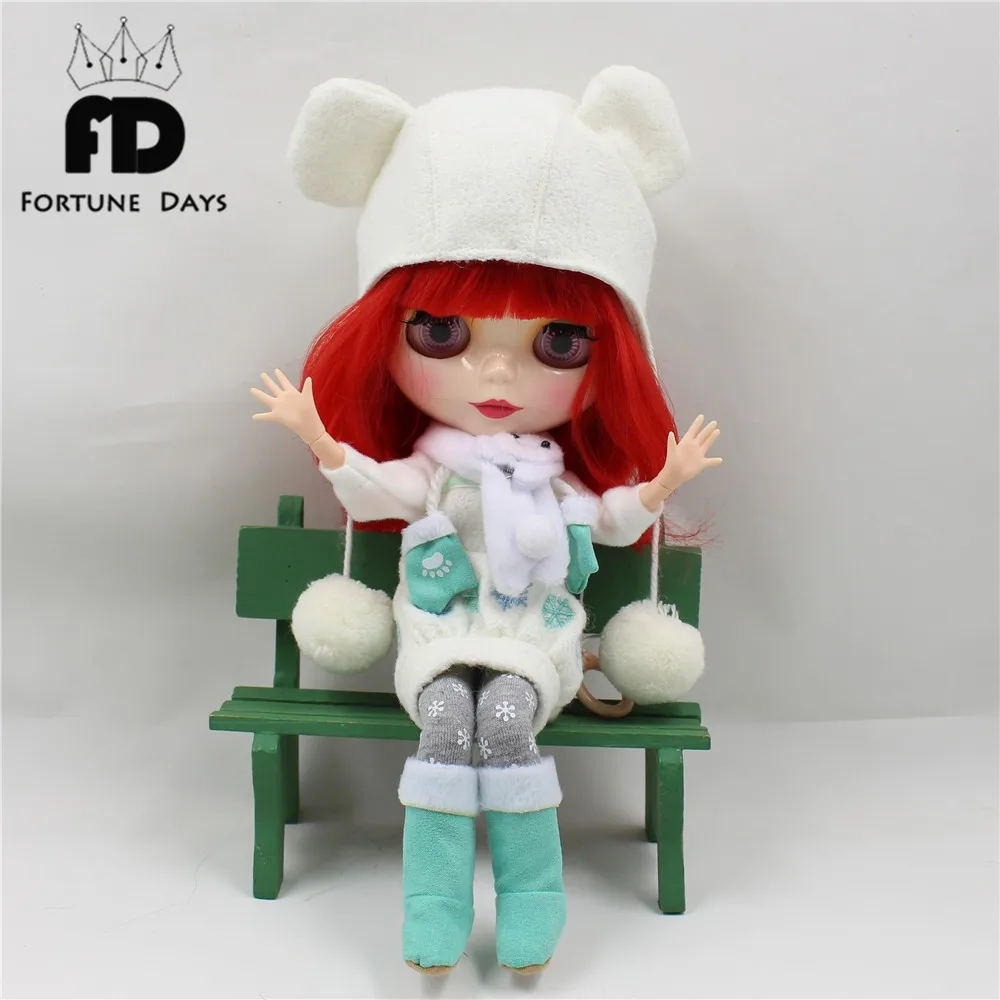 Blyth кукла ледяная Игрушка костюм зимний наряд шляпа чулочная обувь снежное платье