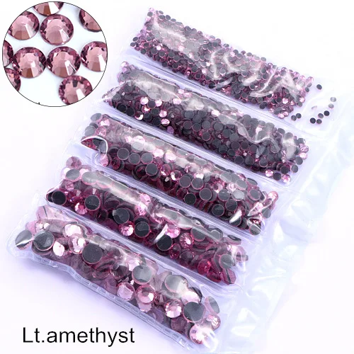 Lt.amethyst Стразы DMC с горячей фиксацией, 23 Цвета, SS6-SS30, 1200 шт., стразы для украшения свадебного платья B1262 - Цвет: Lt.amethyst