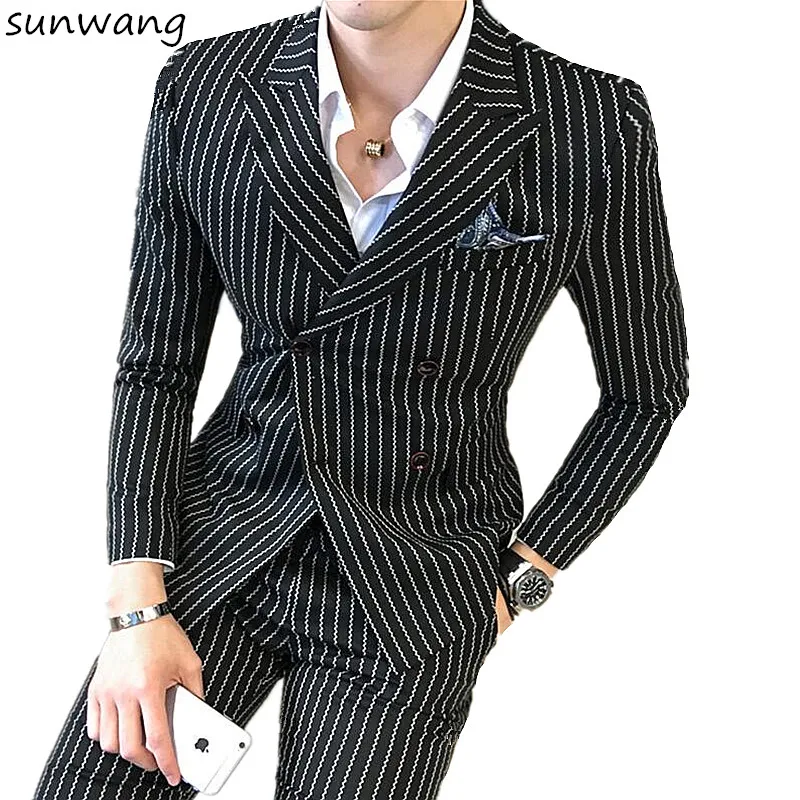 2019 Новый брендовый мужской костюм из 3 предметов тонкий жениха свадебные костюмы