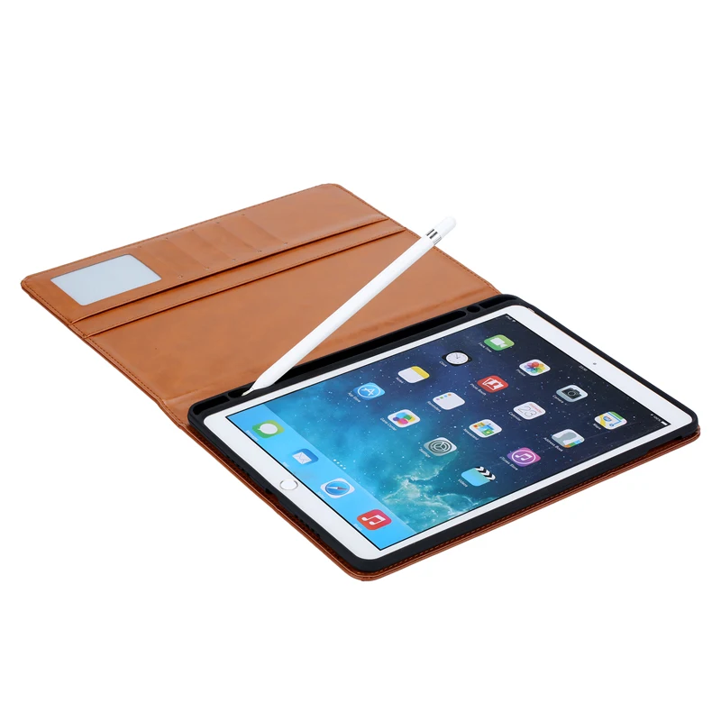 Бизнес Карта ретро кожаный чехол для Apple iPad 9 7 дюймов 2018 Универсальный складной