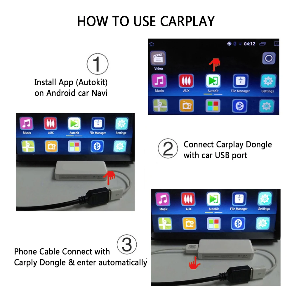 USB Smart Link Apple Внешний порт Carplay для Android навигационный плеер мини USB Carplay палка с Android авто