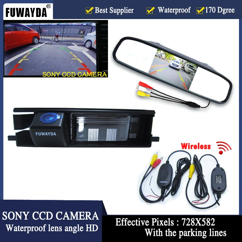 FUWAYDA HD SONY CCD Автомобильная камера ночного видения парковка с 4 3 дюймовым TFT LCD авто