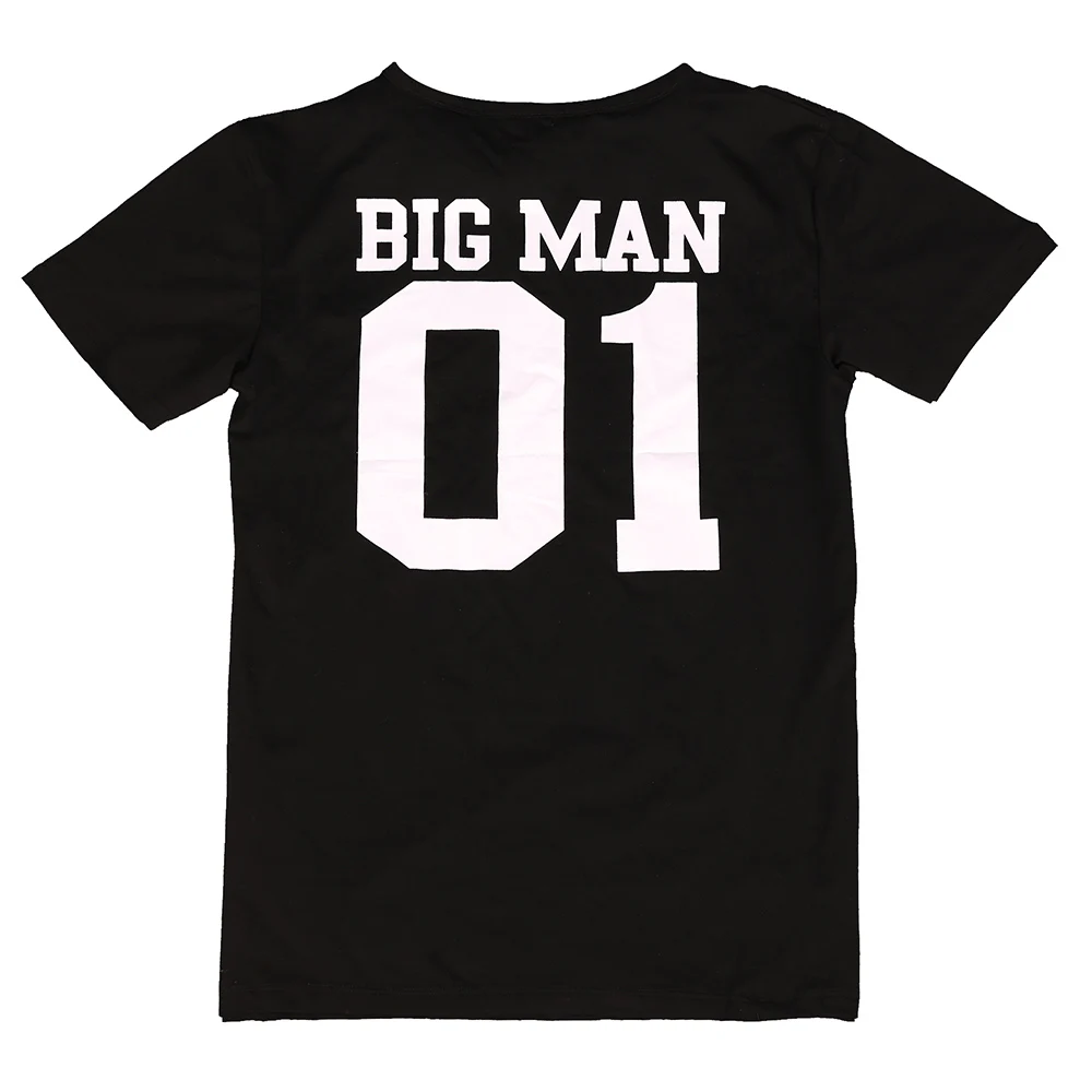 Big Man Black Dad HE Hello Enjoy/Семейные комплекты футболка для папы и сына черные комбинезоны с надписями для маленьких мальчиков, топы для папы, футболки для детей - Цвет: Big Man Black Dad